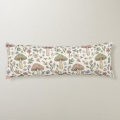 Neutral Aesthetic Mushroom Fungi Seamless Pattern Lichaamskussen (Achterkant)