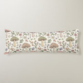 Neutral Aesthetic Mushroom Fungi Seamless Pattern Lichaamskussen (Voorkant)