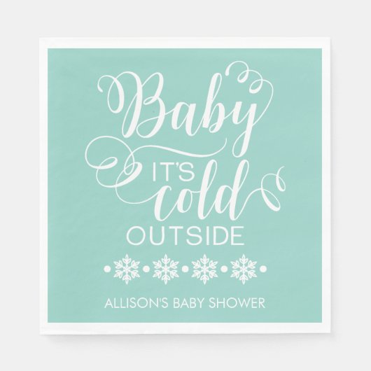 Neutral Baby Het is koud buiten Baby shower servet (Voorkant)