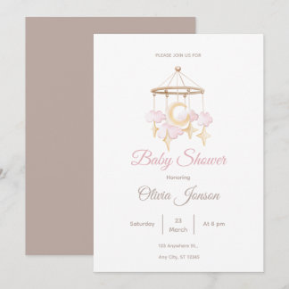 Neutral Baby Shower Invitation Moon and Stars
