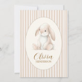 Neutral Baby's First Birthday Bunny Invitation (Dos)