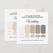Neutral Beige and Cream Wedding Color Palette Card Kaart (Voorkant / Achterkant)
