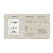 Neutral Beige Boho Pattern Logo 2OZ Dropper Bottle Etiket (Voorkant)