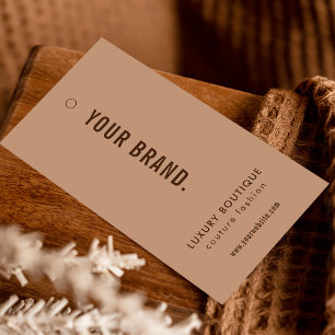 Neutral Beige Boho Style Kledinglabel Hang Label Visitekaartje