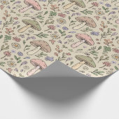 Neutral Beige Earthy Mushroom Seamless Pattern Cadeaupapier (Hoek)