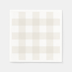 Neutral Beige Gingham Napkins Servet
