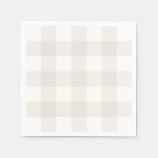 Neutral Beige Gingham Napkins Servet (Voorkant)