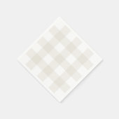 Neutral Beige Gingham Napkins Servet (Hoek)