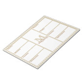Neutral Beige Gingham Plaid Weekly Planner Notitie Notitieblok (Schuin)