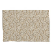 Neutral Beige Gold Botanical Leaf William Morris Kussensloop (Voorkant)