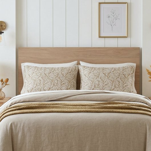 Neutral Beige Gold Botanical Leaf William Morris Kussensloop