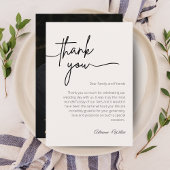 Neutral Black and White Minimalist Wedding Bedankkaart