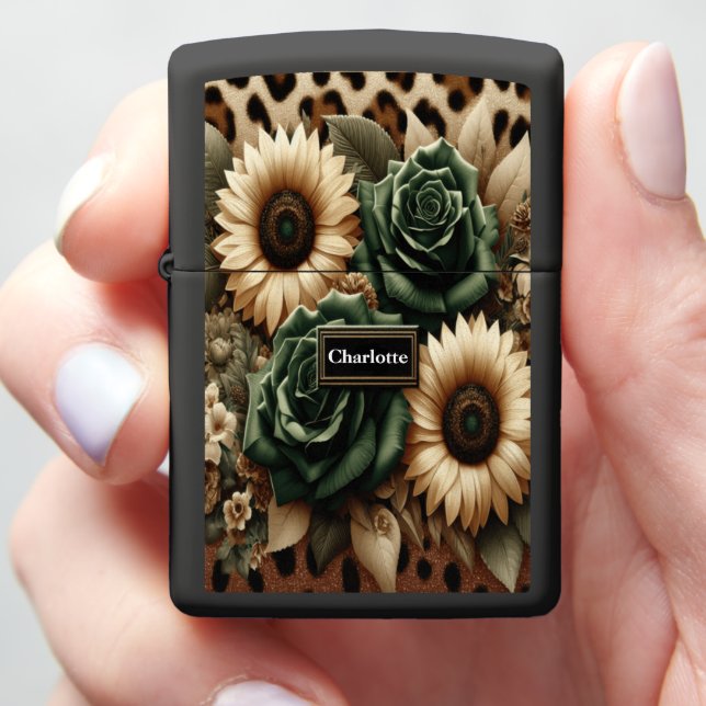Neutral Bloom Leopard Decor: Gepersonaliseerd disp (In Hand)