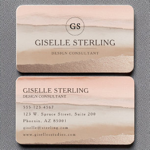 Neutral Blush Beige Taupe Waterverf Minimal Moder Visitekaartje