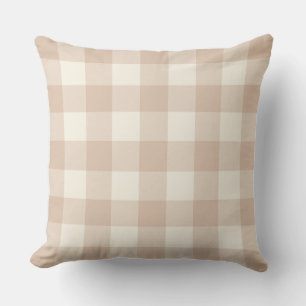 Neutral Blush Gingham Check Plaid Kussen