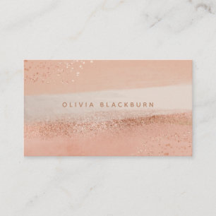 Neutral Boho   Abstract Waterverf en Roos goud Visitekaartje
