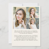 Neutral Boho Afstuderen eenvoudig foto Afstuderen Aankondiging (Achterkant)