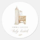 Neutral Boho Baby Brunch Ronde Sticker (Voorkant)