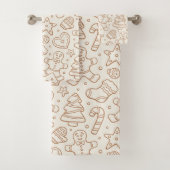 Neutral Boho Christmas Gingerbread Man Beige Bad Handdoek (Insitu)