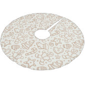 Neutral Boho Christmas Gingerbread Man Beige Kerstboom Rok (Gekanteld)