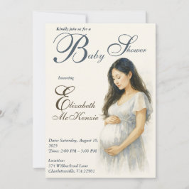 Neutral Boho Elegance Baby Shower Asian Mom to be Kaart