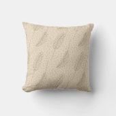 Neutral Boho Feather Pattern Throw Pillow Kussen (Voorkant)