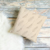 Neutral Boho Feather Pattern Throw Pillow Kussen