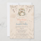 Neutral Boho Hedgehog Baby shower Invitation Kaart (Voorkant)