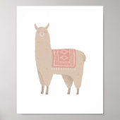 Neutral Boho Llama Girls Room Nursery Decor Poster (Voorkant)