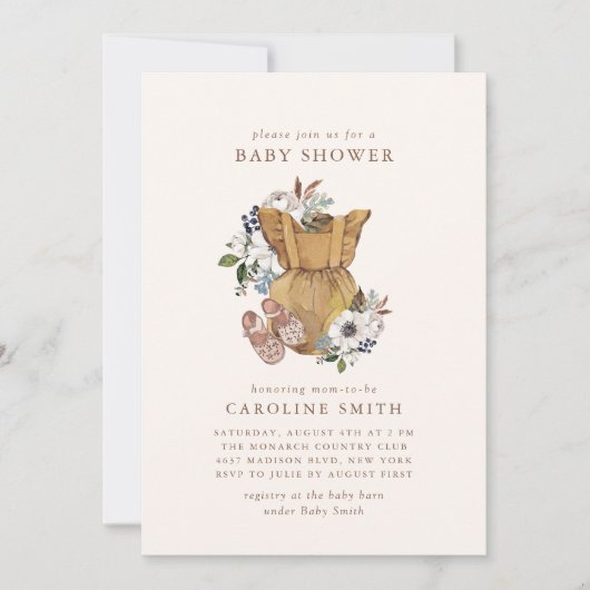 Neutral Boho Nursery Baby shower Uitnodiging (Voorkant)