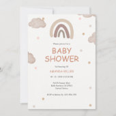 Neutral Boho Rainbow Baby shower Uitnodiging (Voorkant)