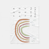 Neutral Boho Rainbow Milestone Fleece Deken (Voorkant)