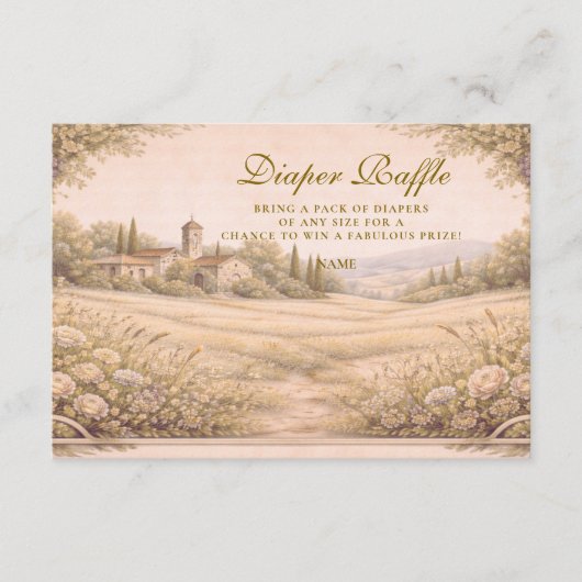 Neutral Botanical Garden Diapper Raffle Informatiekaartje (Voorkant)