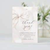 Neutral Bow Cloud Nine Baby shower Bedankkaart (Staand voorkant)