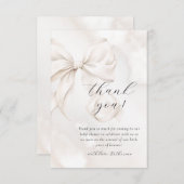 Neutral Bow Cloud Nine Baby shower Bedankkaart (Voorkant / Achterkant)