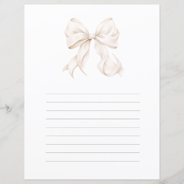 Neutral Bow Stationery Note-Kaart (Voorkant)