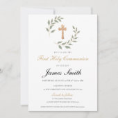 Neutral Boy Girl First Communion Invitation Editab (Devant)