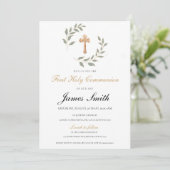Neutral Boy Girl First Communion Invitation Editab (Debout devant)