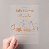 Neutral Camping Baby shower Invitation Acryl Uitnodigingen (Insitu (Draagbaar))