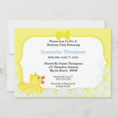 Neutral Caoutchouc Ducky Anniversaire Invitations (Devant)