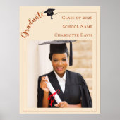 Neutral champagne photo modern Graduate welcome Poster (Voorkant)