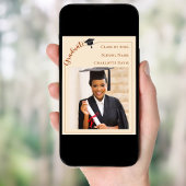 Neutral champagne photo modern Graduate welcome Poster