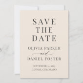 Neutral Champagne Wedding Save the Date (Devant)