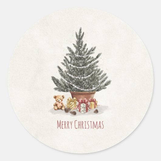 Neutral Christmas Stickers with Christmas Tree  (Voorkant)