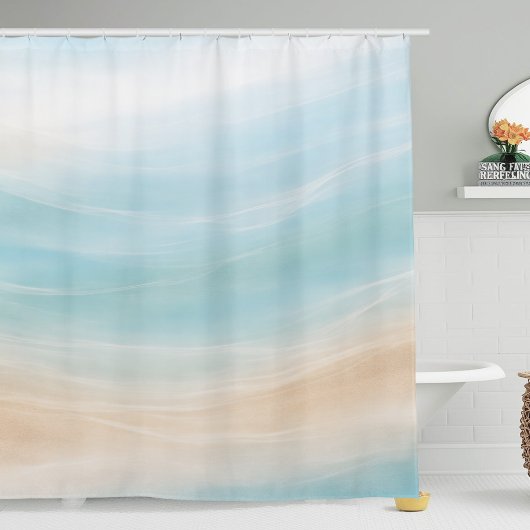 Neutral Coastal Shower Curtain Douchegordijn