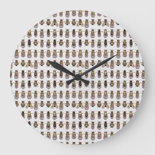 Neutral Color Drosophila Clock Grote Klok (Voorkant)