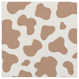 Neutral Cow Print Western Cowboy Beige Brown Stof