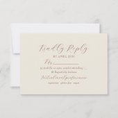 Neutral Cream Floral Wedding RSVP Kaart (Voorkant)