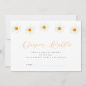 Neutral Daisy Baby shower Luier Raffle Kaart (Voorkant)