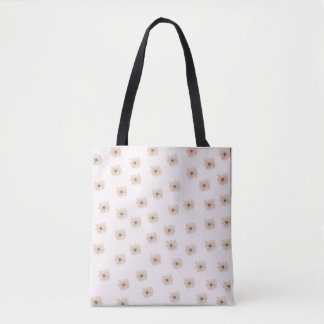 Neutral Daisy Pattern Canvas tas
